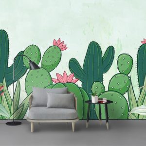 Tranh dán tường những cây xương rồng xanh TDT645