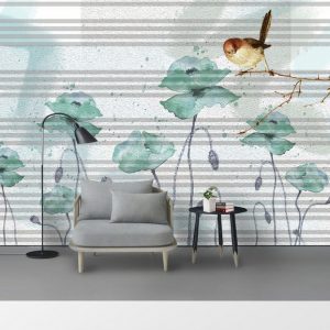 Tranh dán tường 3D chú chim nâu TDT649