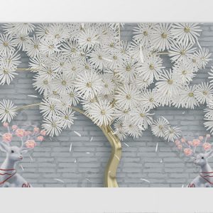 Tranh dán tường 3D hoa cúc trắng TDT646 3 00m888piCVay 2