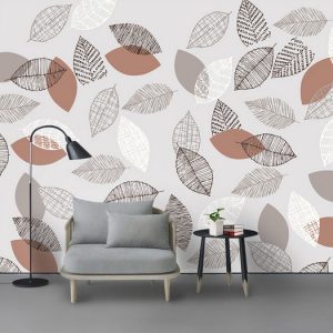 Tranh dán tường trừu tượng những chiếc lá TDT643