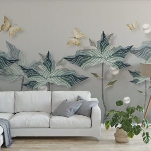 Tranh dán tường 3D những chú bướm vàng TDT655