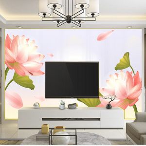 Tranh dán tường hoa sen hồng TDT668