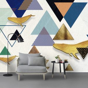 Tranh dán tường trừu tượng hình học TDT662