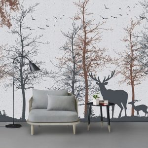 Tranh dán tường trừu tượng thiên nhiên động vật TDT649