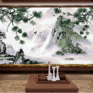 Tranh dán tường thiên nhiên núi xanh TDT688