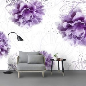 Tranh dán tường hoa thược dược tím TDT804