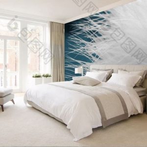 Tranh dán tường trừu tượng lông vũ trắng TDT814