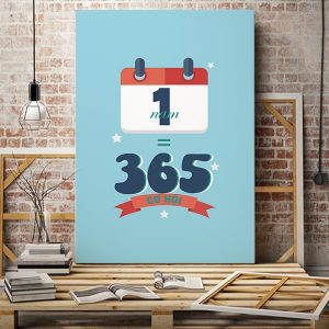 Tranh slogan 1 năm bằng 365 cơ hội VP01002