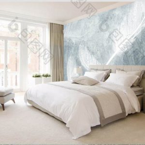 Tranh dán tường trừu tượng lông vũ trắng TDT810