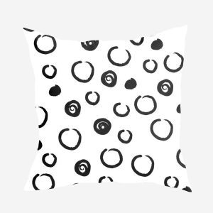 Gối vải họa tiết trừu tượng đen trắng GV0010 8 13 2