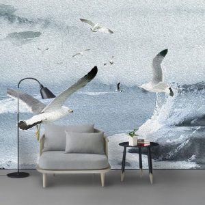 Tranh dán tường 3D chim hải âu TDT784