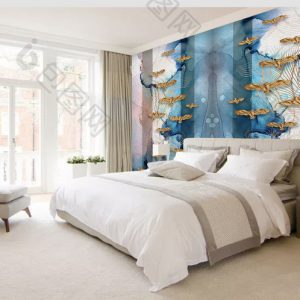 Tranh dán tường trừu tượng đàn chim vàng TDT800