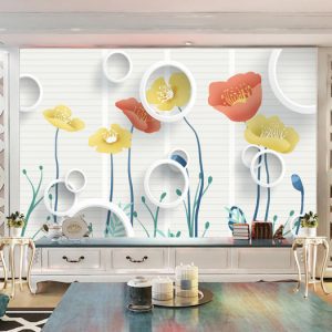 Tranh dán tường hoa poppy 3D TDT777