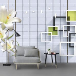 Tranh dán tường 3D hoa huệ tây TDT774