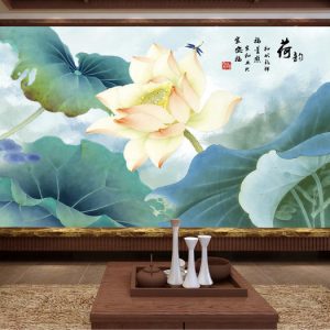 Tranh dán tường hoa sen vàng TDT767