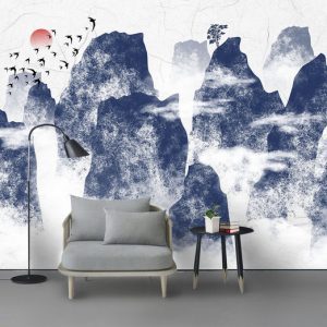 Tranh dán tường trừu tượng phong cảnh núi rừng TDT766