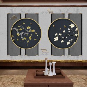 Tranh dán tường 3D hoa TDT717