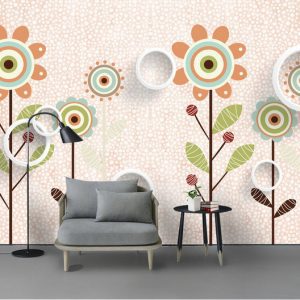 Tranh dán tường 3D hoa nghệ thuật TDT711