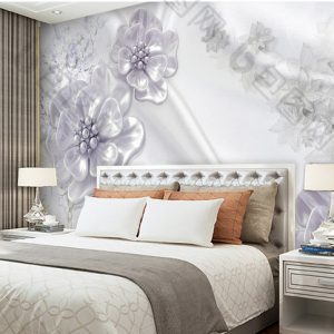 Tranh dán tường 3D hoa ánh tím TDT798