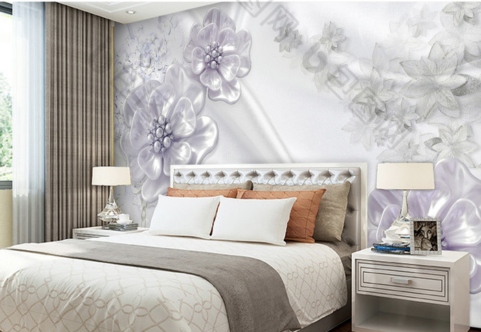 Tranh dán tường 3D hoa ánh tím TDT798 1 14t888piCF3A