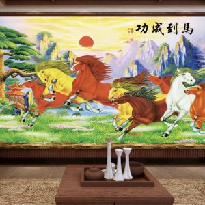 Tranh dán tường phong thủy mã đáo thành công TDT941