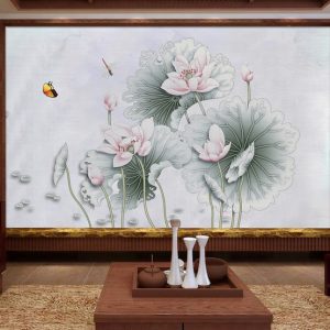 Tranh dán tường hoa sen nghệ thuật TDT938