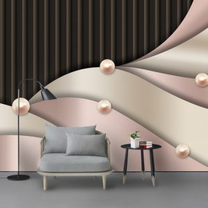 Tranh dán tường hiệu ứng 3D hồng - đen TDT933