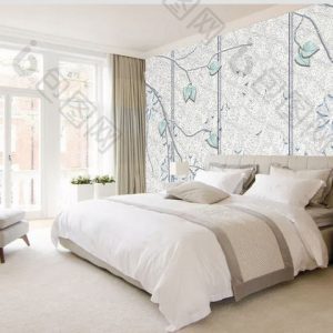 Tranh dán tường 3D lá xanh TDTA003