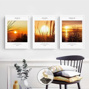 Bộ 3 tranh hoàng hôn trên biển CV0349 13 17383074
