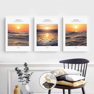 Bộ 3 tranh hoàng hôn trên biển CV0349 12 17400653