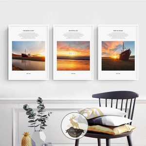 Bộ 3 tranh hoàng hôn trên biển CV0349 11 17400705