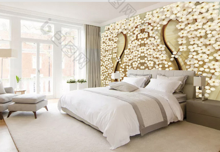 Tranh dán tường 3D cây hoa vàng TDT987 1 17Y888piCzNP