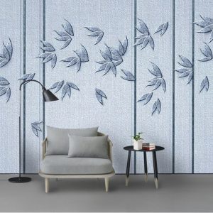 Tranh dán tường trừu tượng lá xanh TDT908