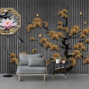 Tranh dán tường hiệu ứng 3D bonsai TDT898