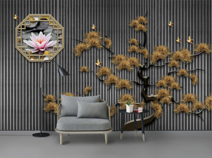 Tranh dán tường hiệu ứng 3D bonsai TDT898 1 18Y888piCrZc