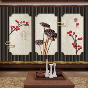 Tranh dán tường 3D búp sen vàng TDT893