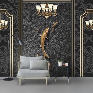 Tranh dán tường 3D đàn chim vàng TDT890