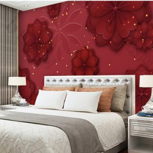 Tranh dán tường hoa sắc đỏ TDT972