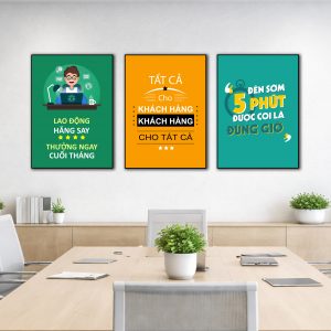 Bộ 3 tranh văn phòng trang trí phòng họp VP0301