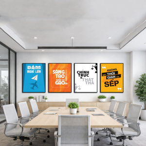 Tranh văn phòng trang trí phòng họp Bộ 4 tranh VP0402