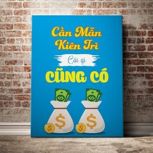Tranh văn phòng cần mẫn kiên trì cái gì cũng có