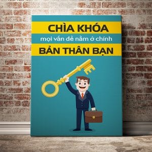 Tranh văn phòng chìa khóa mọi vấn đề nằm ở chính bản thân bạn