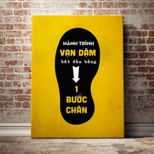 Tranh động lực hành trình vạn dặm bắt đầu bằng 1 bước chân
