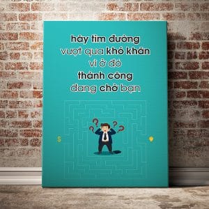 Tranh văn phòng hãy tìm đường vượt qua khó khăn