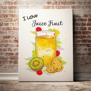 Tranh văn phòng i love juice fruit