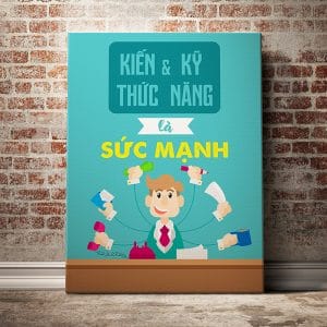 Tranh văn phòng kiến thức và kỹ năng là sức mạnh