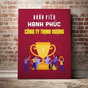 Tranh văn phòng nhân viên hạnh phúc công ty thịnh vượng