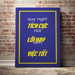 Tranh văn phòng suy nghĩ tích cực nói lời hay làm việc tốt
