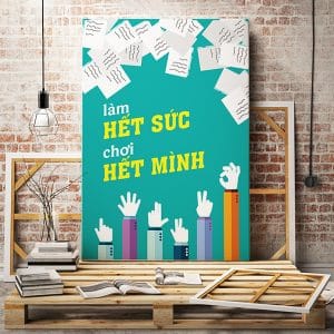 Tranh văn phòng làm hết sức chơi hết mình