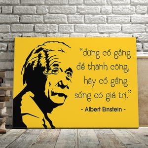 Tranh động lực đừng cố gắng để thành công hãy cố gắng sống có giá trị albert einstein
